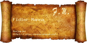 Fidler Manna névjegykártya